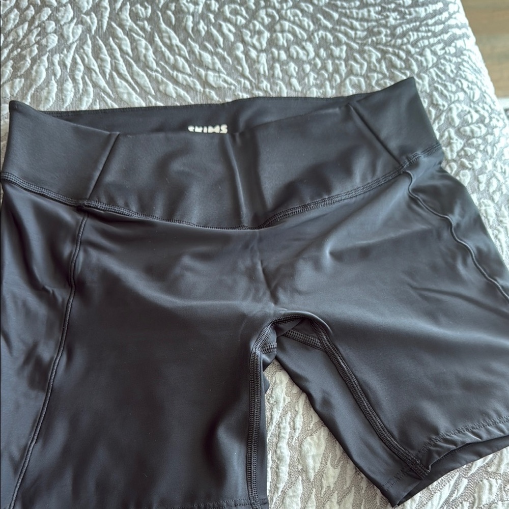 SKIMS Black Bike Shorts with Moisture-Wicking Fabric